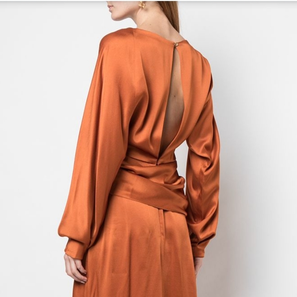 Oscar de la renta silk crepe dress - Picture 2 of 8